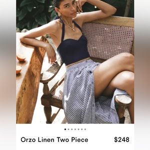Reformation Orzo 2 Piece skirt and top.